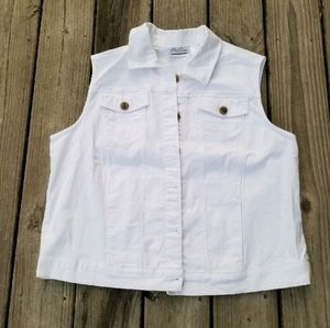 White Denim Vest